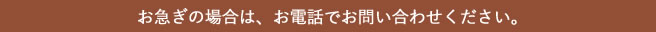 お急ぎの場合はお電話でお問合せください